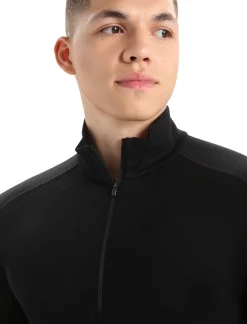Icebreaker Men's Merino 260 Tech Long Sleeve Half Zip Thermal Top Black New