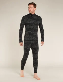 Icebreaker Men's Merino 260 Vertex Long Sleeve Half Zip Thermal Top Snow Guide Black/Galaxy Best