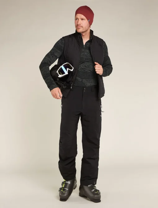 Icebreaker Men's Merino 260 Vertex Long Sleeve Half Zip Thermal Top Snow Guide Black/Galaxy Best