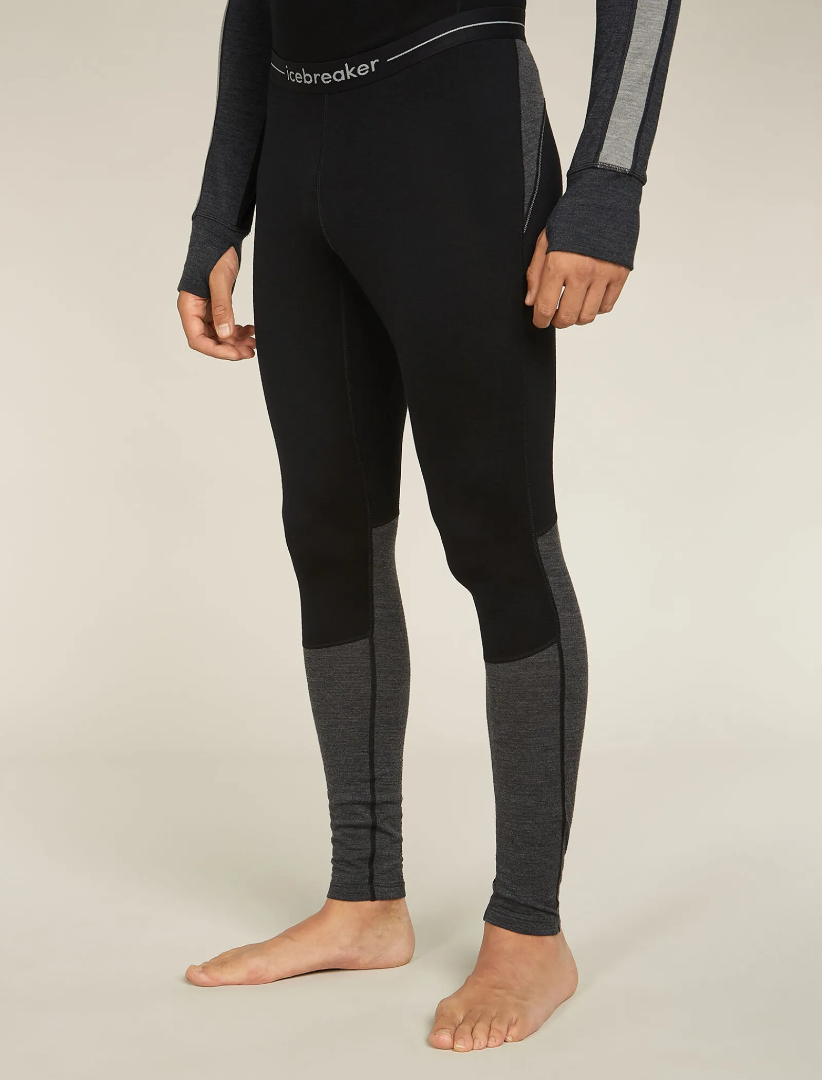 Icebreaker Men's Merino 260 ZoneKnit™ Merino Thermal Leggings Black/jetheather Outlet