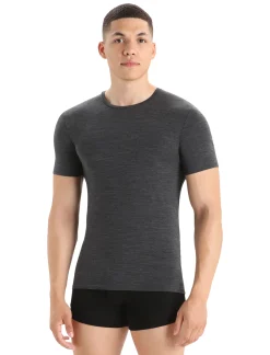 Icebreaker Men's Merino Anatomica Short Sleeve Crew Neck Tee JetHeather Best