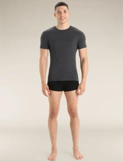 Icebreaker Men's Merino Anatomica Short Sleeve Crew Neck Tee JetHeather Best