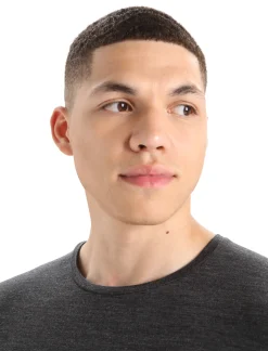 Icebreaker Men's Merino Anatomica Short Sleeve Crew Neck Tee JetHeather Best