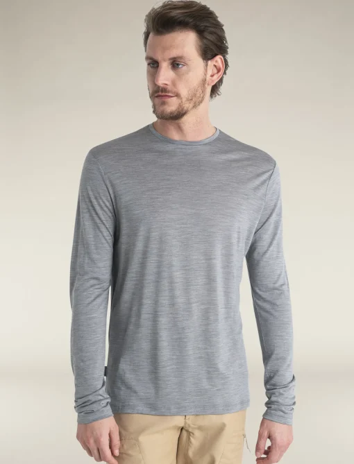 Icebreaker Men's Merino Blend 125 Cool-Lite™ Sphere Long Sleeve T-Shirt MetroHeather Best Sale