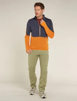 Icebreaker Men's Merino Blend 200 Realfleece™ Descender Long Sleeve Half Zip Jacket Graphite/Ray Shop