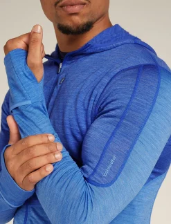 Icebreaker Men's Merino Blend 200 Realfleece™ Descender Long Sleeve Zip Hoodie Brillant/Baja Shop