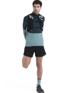 Icebreaker Men's Merino Blend 200 Realfleece™ Descender Long Sleeve Half Zip Jacket FathomGreen/CloudRay Outlet