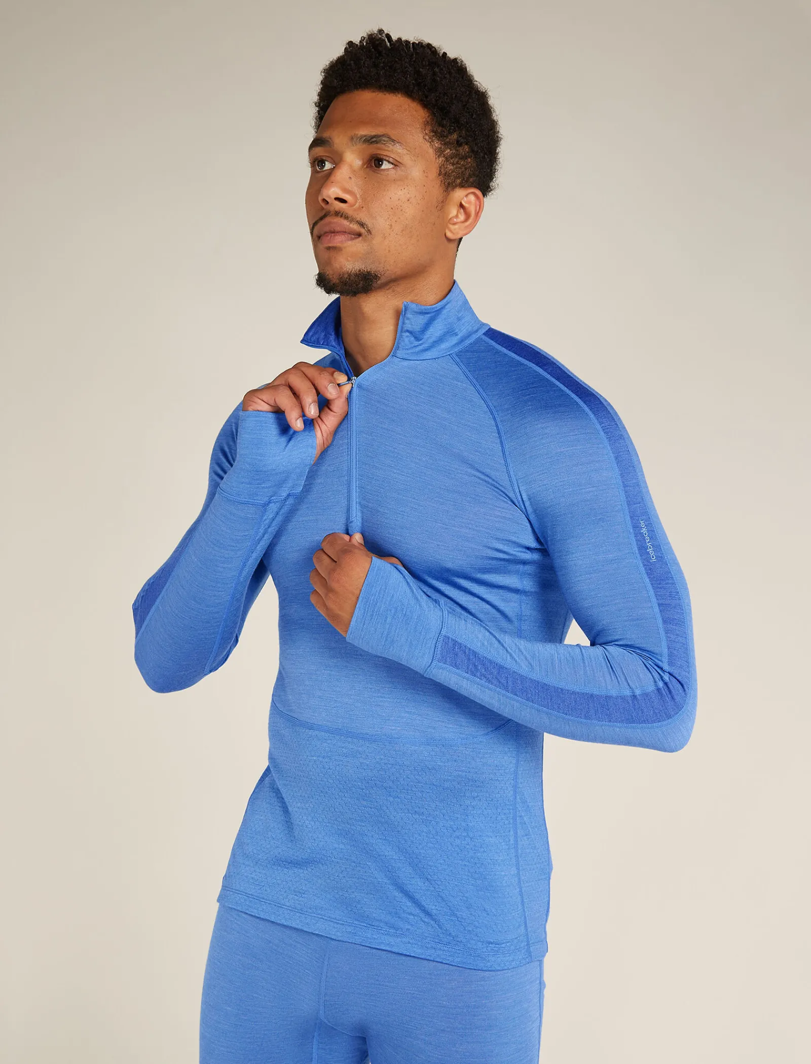 Icebreaker Men's Merino Blend 125 ZoneKnit™ Long Sleeve Half Zip Thermal Top Baja Shop