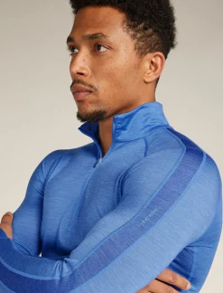 Icebreaker Men's Merino Blend 125 ZoneKnit™ Long Sleeve Half Zip Thermal Top Baja Shop