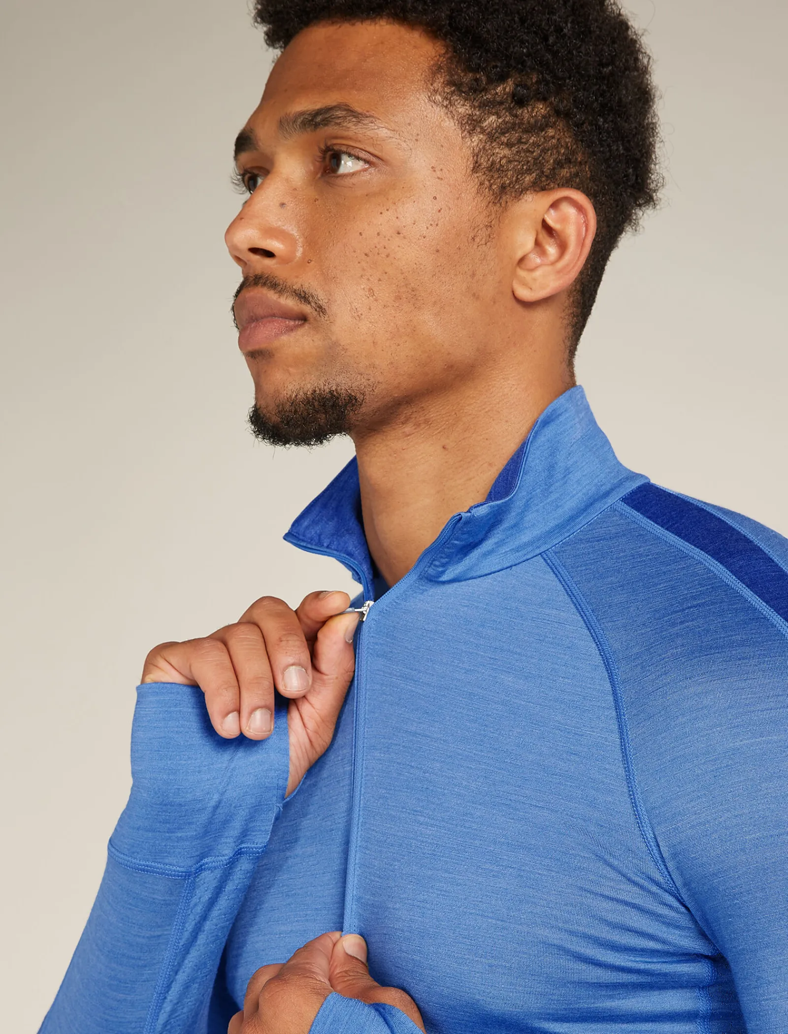 Icebreaker Men's Merino Blend 125 ZoneKnit™ Long Sleeve Half Zip Thermal Top Baja Shop