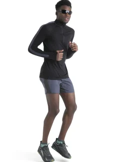 Icebreaker Men's Merino Blend 125 ZoneKnit™ Long Sleeve Half Zip Thermal Top Black/Graphite Discount