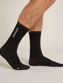 Icebreaker Men's Merino Blend Run+ Ultralight Crew Socks Cloud Dye Graphite/Black Shop