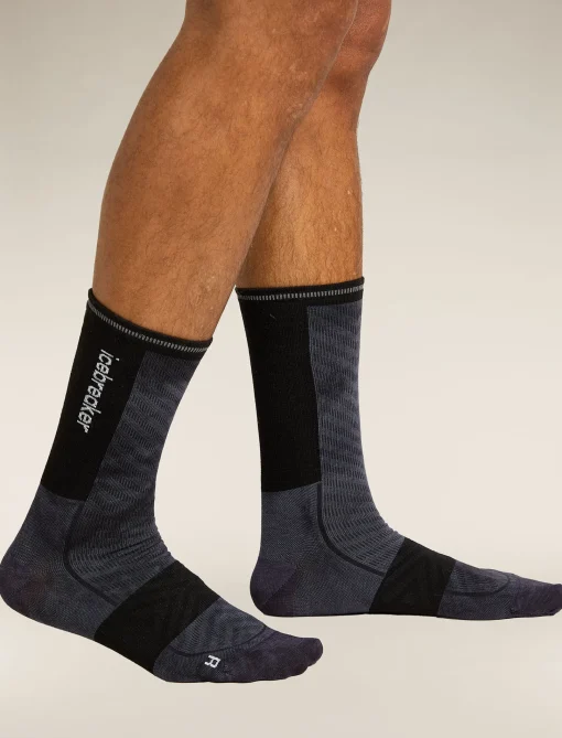 Icebreaker Men's Merino Blend Run+ Ultralight Crew Socks Cloud Dye Graphite/Black Shop