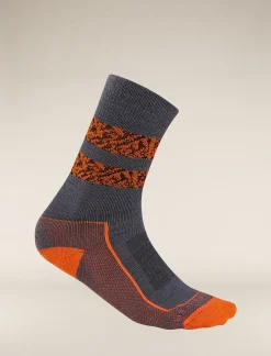 Icebreaker Men's Merino Hike+ Light Crew Natural Summit Socks Graphite/Blaze Cheap