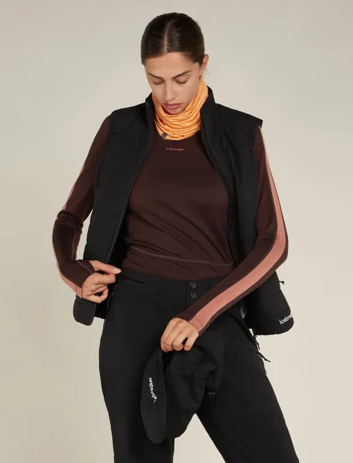 Icebreaker Women's 260 ZoneKnit™ Long Sleeve Crewe Thermal Top Bittersweet/CedarWood Best Sale