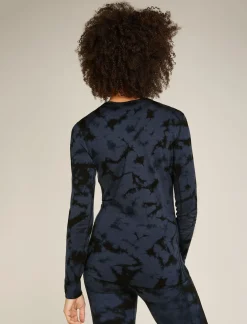 Women's Merino 200 Oasis Long Sleeve Crewe Thermal Top Cloud Dye-Icebreaker Discount