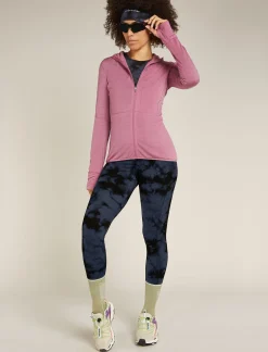 Women's Merino 200 Oasis Long Sleeve Crewe Thermal Top Cloud Dye-Icebreaker Discount