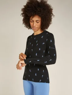 Women's Merino 200 Oasis Long Sleeve Crewe Thermal Top Snow Day-Icebreaker Sale