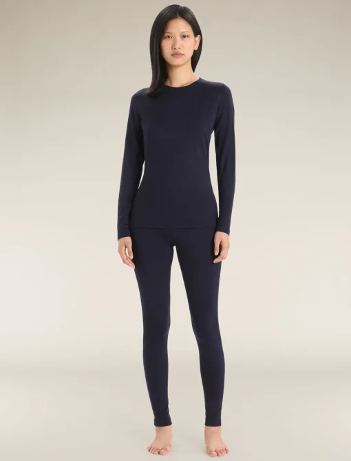 Icebreaker Women's Merino 200 Oasis Long Sleeve Crewe Thermal Top MidnightNavy Shop