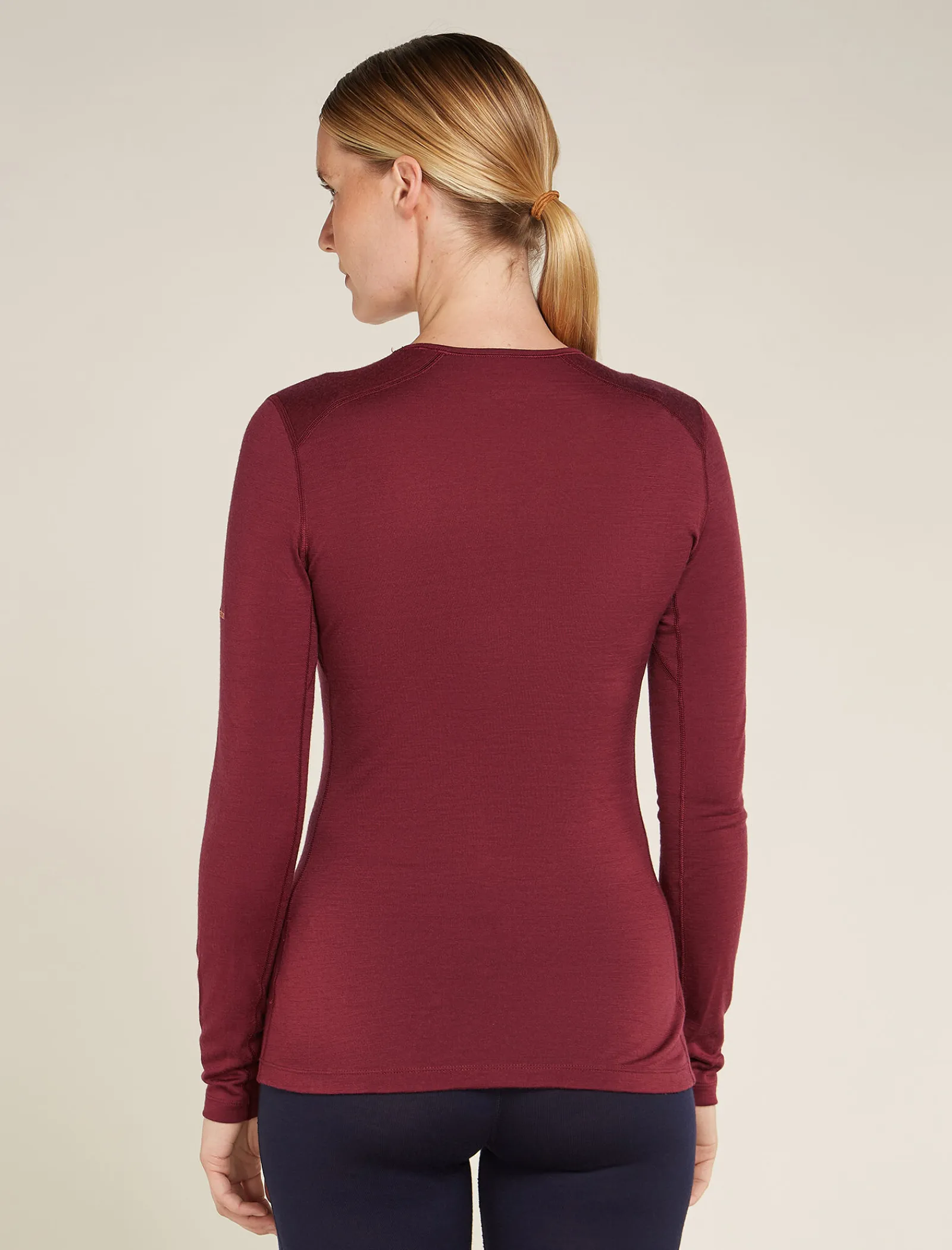 Icebreaker Women's Merino 200 Oasis Long Sleeve Crewe Thermal Top Mountain Pulse Port Cheap