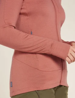 Icebreaker Women's Merino 260 Quantum Long Sleeve Zip Hoodie CedarWood Shop