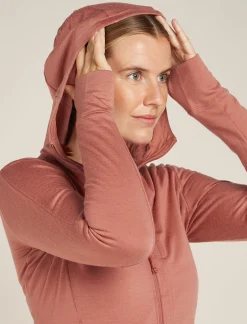 Icebreaker Women's Merino 260 Quantum Long Sleeve Zip Hoodie CedarWood Shop