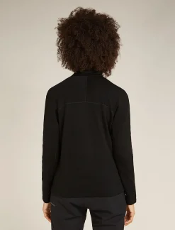 Icebreaker Women's Merino 360 Realfleece™ Elemental Long Sleeve Half Zip Jacket Black Flash Sale