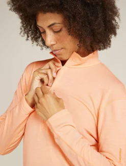Icebreaker Women's Merino 360 Realfleece™ Elemental Long Sleeve Half Zip Jacket Sunstone Hot