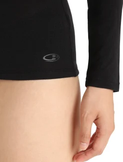 Icebreaker Women's Merino 150 Siren Long Sleeve Sweetheart Top Black Shop