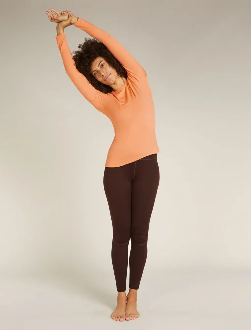 Icebreaker Women's Merino 260 Tech Long Sleeve Crew Neck Thermal Top Feldspar Best Sale
