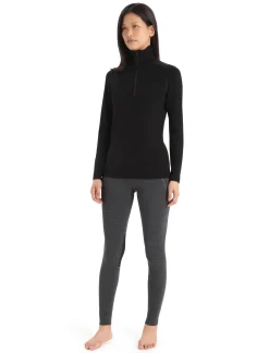 Icebreaker Women's Merino 260 Tech Long Sleeve Half Zip Thermal Top Black Online