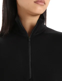 Icebreaker Women's Merino 260 Tech Long Sleeve Half Zip Thermal Top Black Online