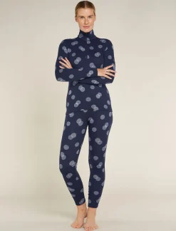 Women's Merino 260 Vertex Long Sleeve Half Zip Thermal Top Falling Flakes-Icebreaker Discount