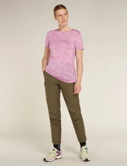 Icebreaker Women's Merino Blend 125 Cool-Lite™ Sphere Short Sleeve T-Shirt Cloud Dye Deco Hot