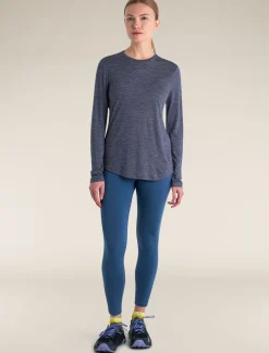 Icebreaker Women's Merino Blend 125 Cool-Lite™ Sphere Long Sleeve T-Shirt MidnightNavyHeather Clearance