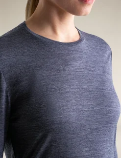 Icebreaker Women's Merino Blend 125 Cool-Lite™ Sphere Long Sleeve T-Shirt MidnightNavyHeather Clearance