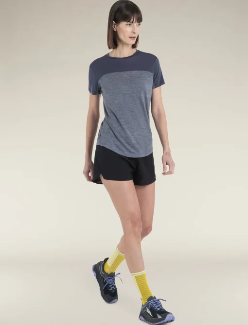 Icebreaker Women's Merino Blend 125 Cool-Lite™ Sphere Short Sleeve T-Shirt Colour Block GraphiteHeather/Graphite Best Sale