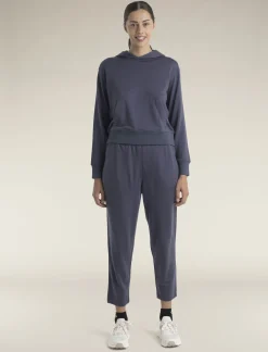 Icebreaker Women's Merino Blend 200 Crush Long Sleeve Hoodie Graphite Fashion