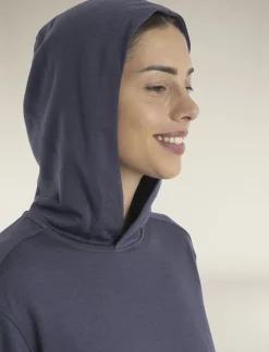 Icebreaker Women's Merino Blend 200 Crush Long Sleeve Hoodie Graphite Fashion