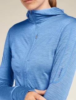 Icebreaker Women's Merino Blend 200 Realfleece™ Descender Long Sleeve Zip Hoodie Baja Cheap