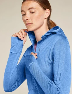 Icebreaker Women's Merino Blend 200 Realfleece™ Descender Long Sleeve Zip Hoodie Baja Cheap