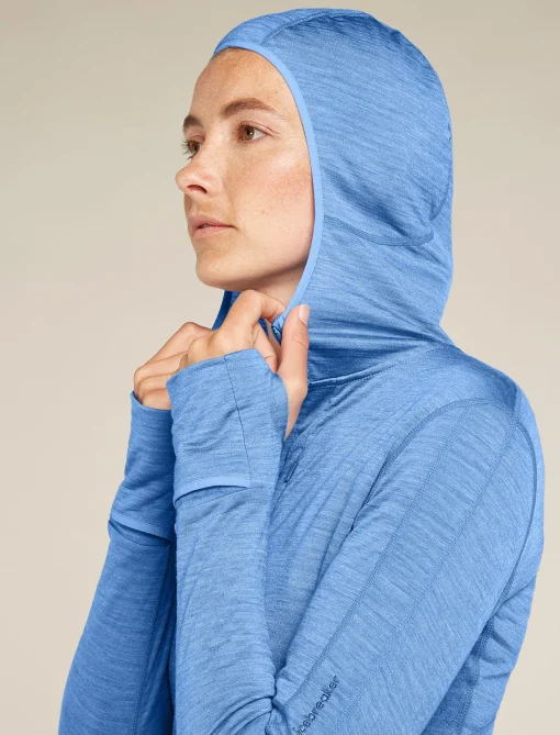 Icebreaker Women's Merino Blend 200 Realfleece™ Descender Long Sleeve Zip Hoodie Baja Cheap