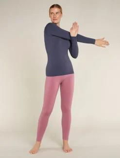 Icebreaker Women's Merino Blend 260 ZoneKnit™ Seamless Long Sleeve Crewe Thermal Top Graphite New