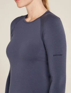 Icebreaker Women's Merino Blend 260 ZoneKnit™ Seamless Long Sleeve Crewe Thermal Top Graphite New