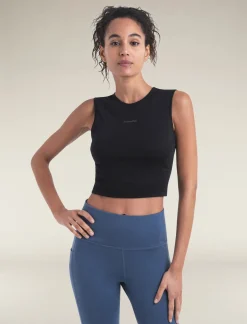 Icebreaker Women's Merino Blend 125 ZoneKnit™ Energy Wind Cropped Bra-Tank Black Cheap