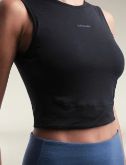Icebreaker Women's Merino Blend 125 ZoneKnit™ Energy Wind Cropped Bra-Tank Black Cheap