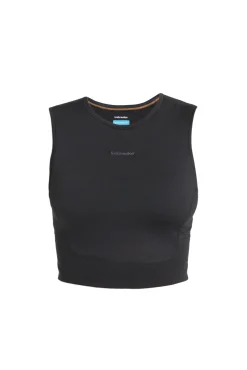 Icebreaker Women's Merino Blend 125 ZoneKnit™ Energy Wind Cropped Bra-Tank Black Cheap