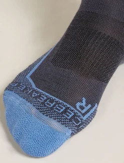 Icebreaker Women's Merino Hike+ Light Crew Natural Summit Socks Graphite/Baja Shop