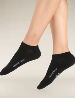Icebreaker Women's Merino Lifestyle Fine Gauge No Show Socks Black/Snow Flash Sale