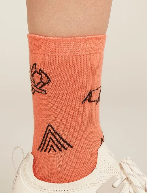 Icebreaker Women's Merino Lifestyle Ultralight Crew Socks Camp Essential Tang/Bittersweet Discount
